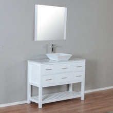 Santa Monica 48 in. W x 18 in. D x 41 in. H Bath Vanity in White with Marble Vanity Top with White Basin and Mirror