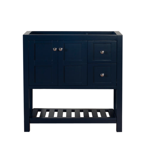 Manhattan 36 in. W x 18 in. D x 35 in. H Single Bath Vanity Cabinet Without top in Dark Blue