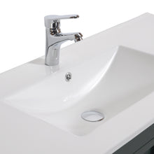 Manhattan 48 in. W x 18 in. D x 36 in. H Bath Vanity in Dark Green with Integrated Ceramic Top in White