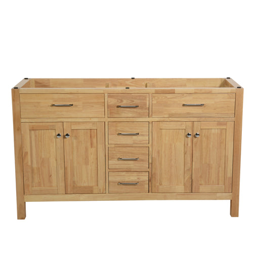 Laguna 60 in. W x 18 in. D x 41 in. H Double Bath Cabinet in Natural Wood