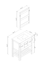 Manhattan 30 in. W x 18 in. D x 36 in. H Bath Vanity in Charcoal Gray with Integrated Ceramic Top in White and Mirror