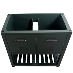 Santa Monica 36 in. W x 18 in. D x 36 in. H Bath Vanity in Dark Green with Integrated Ceramic Top in White