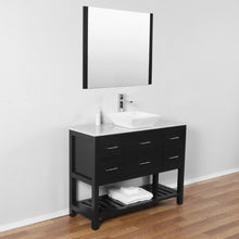 Santa Monica 48 in. W x 18 in. D x 41 in. H Bath Vanity in Black with Marble Vanity Top with White Basin and Mirror