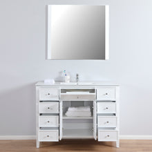 Venice 48 in. W x 18 in. D x 36 in. H Bath Vanity in White with Integrated Ceramic Top in White and Mirror